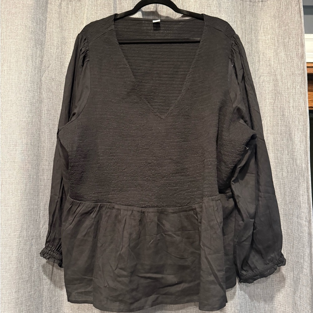 Old Navy Black Peplum Blouse